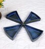 Blue Cone Pizza Shape Platter Set of 4