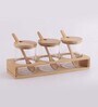 Triple 50ml Engineered Wood 3 pcs Condiment Jar with Spoon