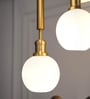 Triple Globe Hanging Pendant Light Antique Brass Finish with Frosted Milky White Glass