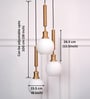 Triple Globe Hanging Pendant Light Antique Brass Finish with Frosted Milky White Glass