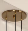 Triple Hanging Pendant Light Antique Brass Finish with Chimney Crackled Golden Luster Glass