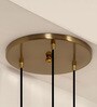 Triple Hanging Pendant Light Antique Brass Finish with Hammered Frost Glass