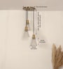Triple Hanging Pendant Light Antique Brass Finish with Hammered Frost Glass