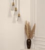 Triple Hanging Pendant Light Antique Brass Finish with Hammered Frost Glass
