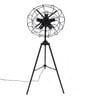 Marco Black Metal Shade Tripod Floor Lamp with Black Base