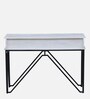 Tristan Solid Wood Console Table In Black & White Finish