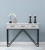 Tristan Solid Wood Console Table In Black & White Finish
