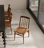 Triton Bliss Teak Wood Dining Chair in Oak Finish