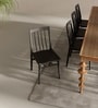 Triton Caitlin Teak Wood Dining Chair in Black Finish