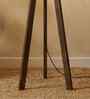 Triune Wooden Floor Lamp with Jute Shade & Brown Base