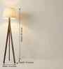 Triune Wooden Floor Lamp with Jute Shade & Brown Base
