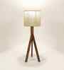 Triune Wooden Table Lamp with Jute Shade & Brown Base