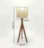 Triune Wooden Table Lamp with Jute Shade & Brown Base