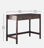 Trivexa Solid Wood Writing Desk in Walnut Finish