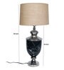 Troffy Black Beige Fabric Shade Table Lamp with Black & Nickel Base
