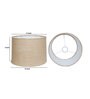Troffy Black Beige Fabric Shade Table Lamp with Black & Nickel Base