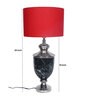 Troffy Black Red Fabric Shade Table Lamp with Black & Nickel Base