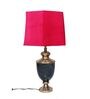 Troffy Black Table Lamp with Frustum shaped Pink colour Lampshade