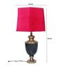 Troffy Black Table Lamp with Frustum shaped Pink colour Lampshade