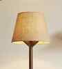 Troika Wooden Floor Lamp with Jute Shade & Brown Base