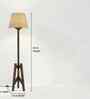 Troika Wooden Floor Lamp with Jute Shade & Brown Base