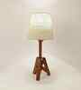 Troika Wooden Table Lamp with Jute  Shade & Brown Base