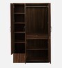 Trois 3 Door Wardrobe in Dark Walnut Finish with Mirror