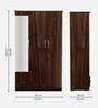 Trois 3 Door Wardrobe in Dark Walnut Finish with Mirror
