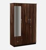 Trois 3 Door Wardrobe in Dark Walnut Finish with Mirror