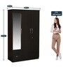 Trois 3 Door Wardrobe in Wenge Finish with Mirror
