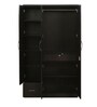 Trois 3 Door Wardrobe in Wenge Finish with Mirror