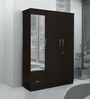 Trois 3 Door Wardrobe in Wenge Finish with Mirror