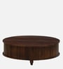Troms Sheesham Wood Round Coffe Table In Scratch Resistant Provincial Teak Finish