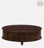 Troms Sheesham Wood Round Coffe Table In Scratch Resistant Provincial Teak Finish