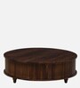 Troms Sheesham Wood Round Coffe Table In Scratch Resistant Provincial Teak Finish