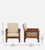 Tropez Sheesham Wood 1 Seater Sofa In Beige Colour