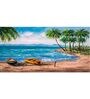 Tropical Paradise Multicolor Canvas Framed Landscape Art Print