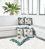 Green Floral Cotton Ruffle 18x18 inches Cushion Covers Set of 5