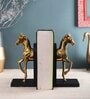 Trotting Horse Set Of 2 Gold Aluminium Bookends