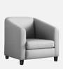 Troy Velvet Fabric Lounge Chair In Grey Finish