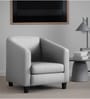 Troy Velvet Fabric Lounge Chair In Grey Finish