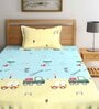 Truck Themed Single Bedsheet with 1 Pillow Cover in Multicolour