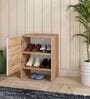 Trudo 6 Pair Shoe Cabinet In Oak & White finish