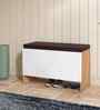 Trudo Modular 12 Pair Shoe Cabinet With Seating In Oak & White finish