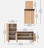 Trudo Modular Shoe Rack With Seating (12 Pair Seat + 10 Pair ) In Oak & White finish