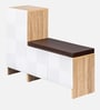Trudo Modular Shoe Rack With Seating (12 Pair Seat + 10 Pair ) In Oak & White finish
