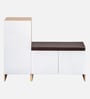 Trudo Modular Shoe Rack With Seating (12 Pair Seat + 10 Pair ) In Oak & White finish