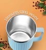 Blue Plastic Insulated 400 ml Coffee Mug