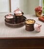 Brown & Rose Gold  Plastic (Set of 4) Condiment Set with Tray