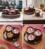 Brown & Rose Gold  Plastic (Set of 4) Condiment Set with Tray
